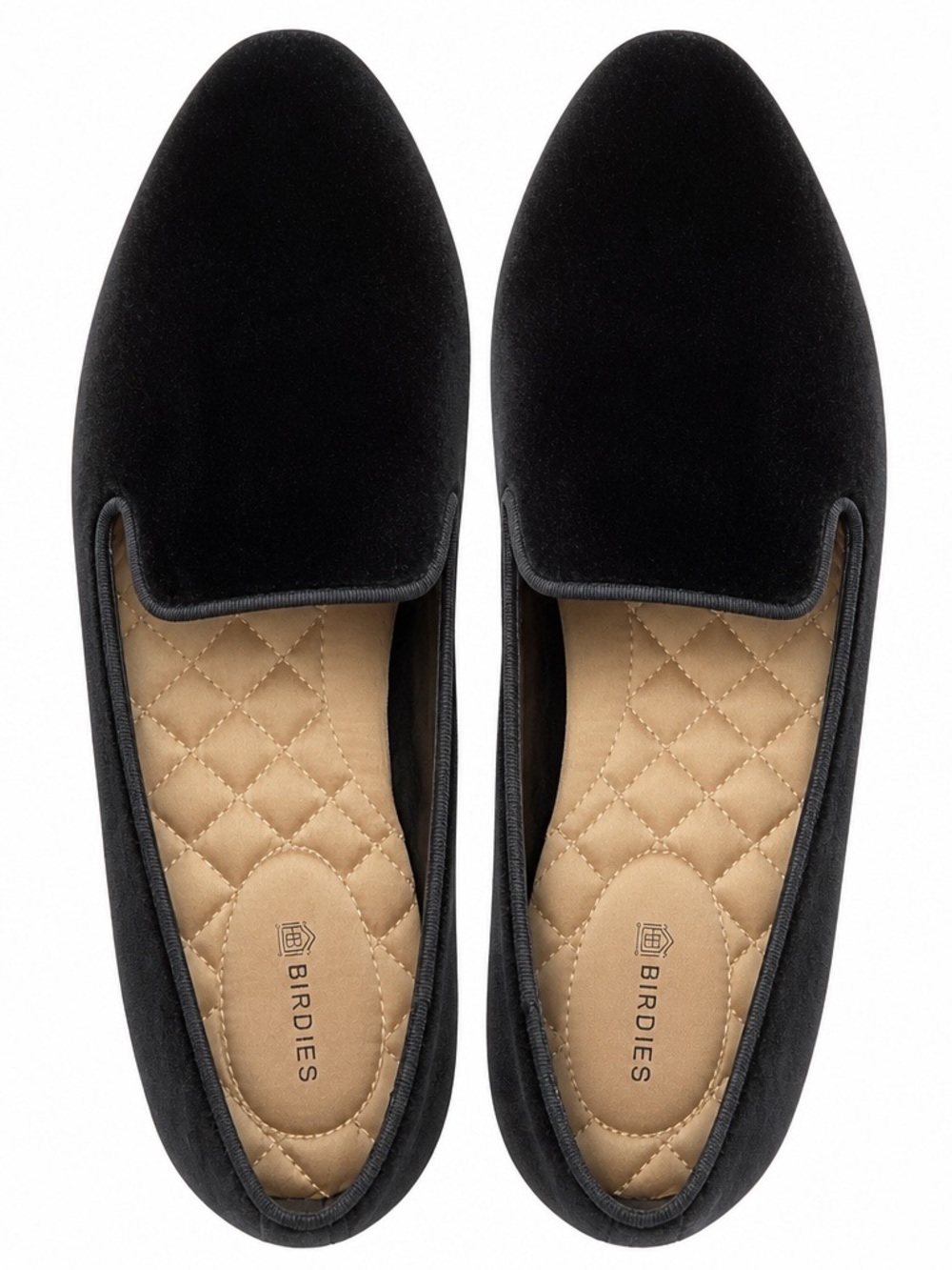 Birdies The Starling Black Velvet Flat Smoking Slipper Loafers Shoes Womens 7.5 - Picture 7 of 8